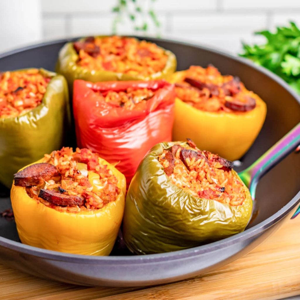 Jambalaya Stuffed Peppers Thyme Table