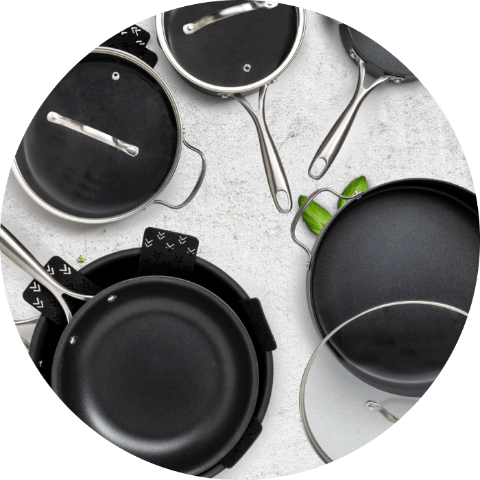 Thyme & Table Nonstick 12 Piece Cookware Set, Taupe, Brown