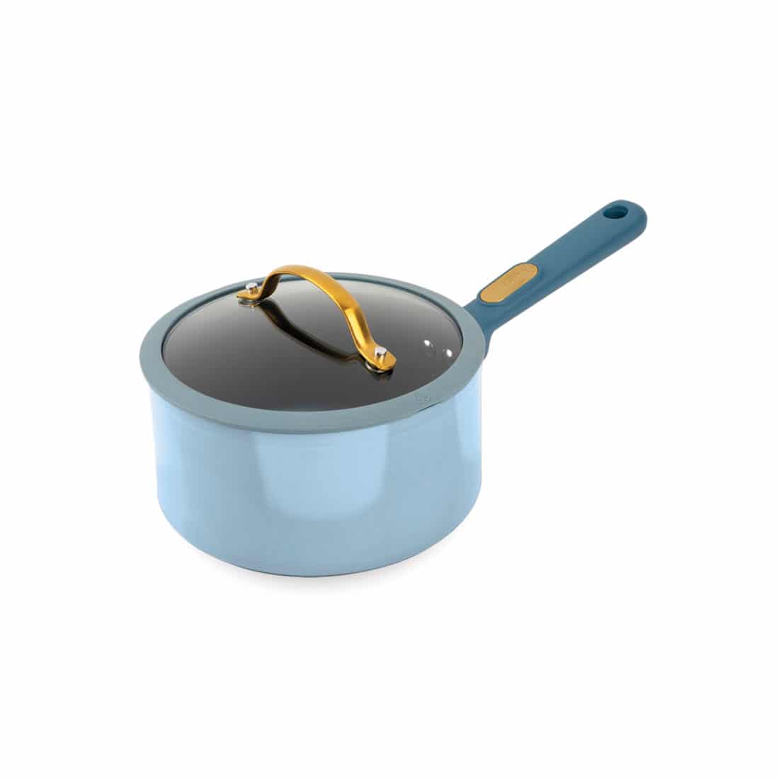 Thyme & Table, Kitchen, Thyme Table Blue Granite Fry Pan 8 Saute Frying  Pan Nonstick Blue Gold