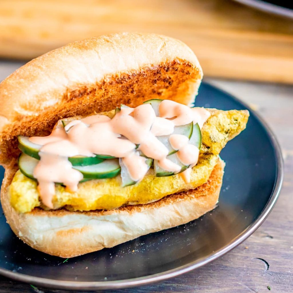 Vegan Fried "Chicken" Sandwich Thyme & Table